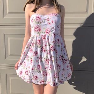 Strapless Floral Dress